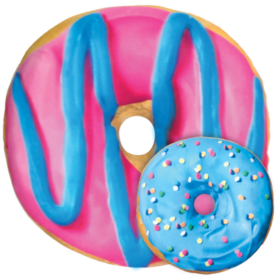 iscream Blue and Pink Donut Pillow Frosted cake Scented