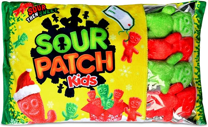 iscream CHRISTMAS SOUR PATCH KIDS PLUSH PILLOW