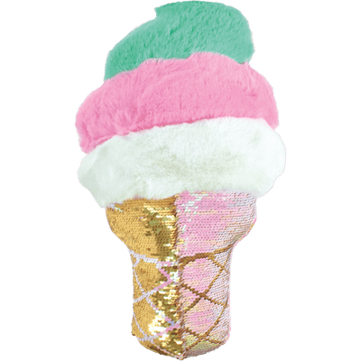 iscream SWIRL CONE FURRY SEQUIN PILLOW