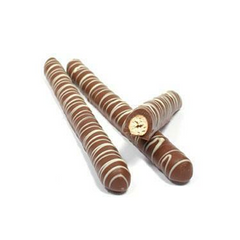 Milk Chocolate Covered Pretzel Rods with White String
