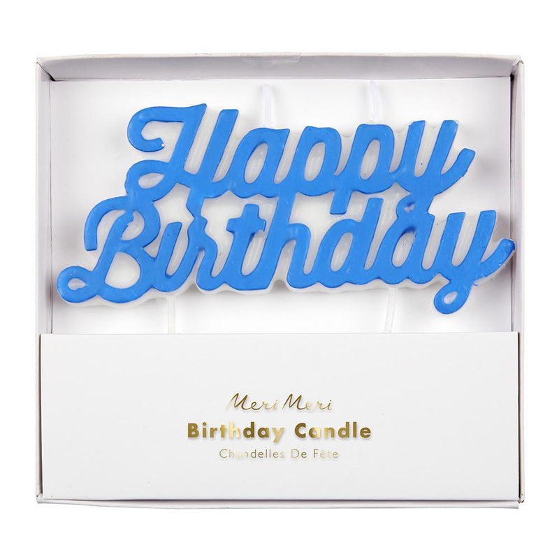 Meri Meri Happy Birthday Candle Blue