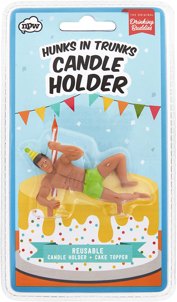 npw HUNKS IN TRUNKS CANDLE HOLDER