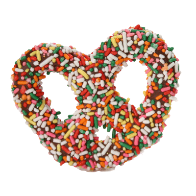 Milk Chocolate Covered Pretzels with Jimmies