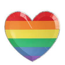Meri Meri Small Heart Shaped Rainbow Plates 8 pc