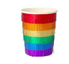 Meri Meri Rainbow Fringe Party Cups 8 pc